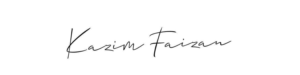 Make a beautiful signature design for name Kazim Faizan. With this signature (Allison_Script) style, you can create a handwritten signature for free. Kazim Faizan signature style 2 images and pictures png