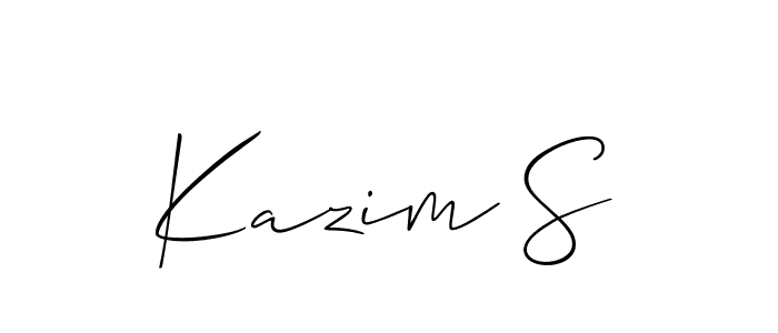 It looks lik you need a new signature style for name Kazim S. Design unique handwritten (Allison_Script) signature with our free signature maker in just a few clicks. Kazim S signature style 2 images and pictures png