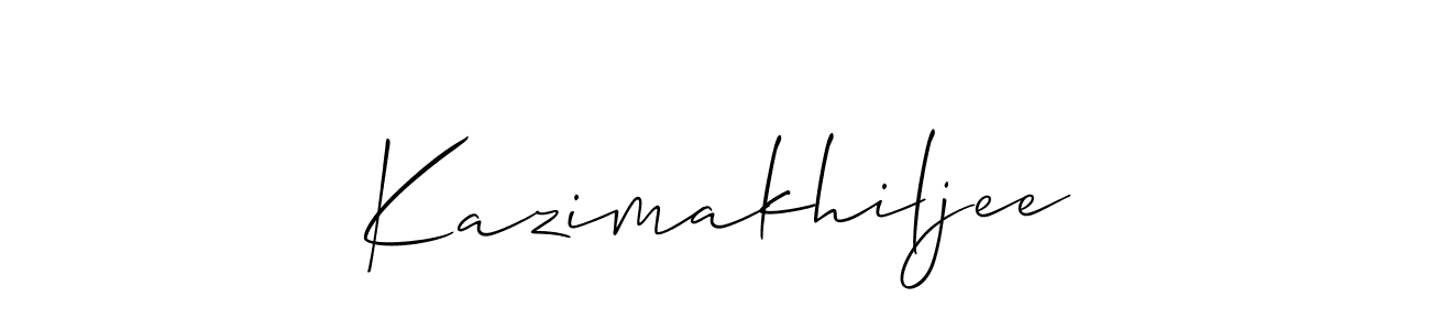 Also You can easily find your signature by using the search form. We will create Kazimakhiljee name handwritten signature images for you free of cost using Allison_Script sign style. Kazimakhiljee signature style 2 images and pictures png