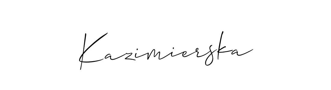 You should practise on your own different ways (Allison_Script) to write your name (Kazimierska) in signature. don't let someone else do it for you. Kazimierska signature style 2 images and pictures png