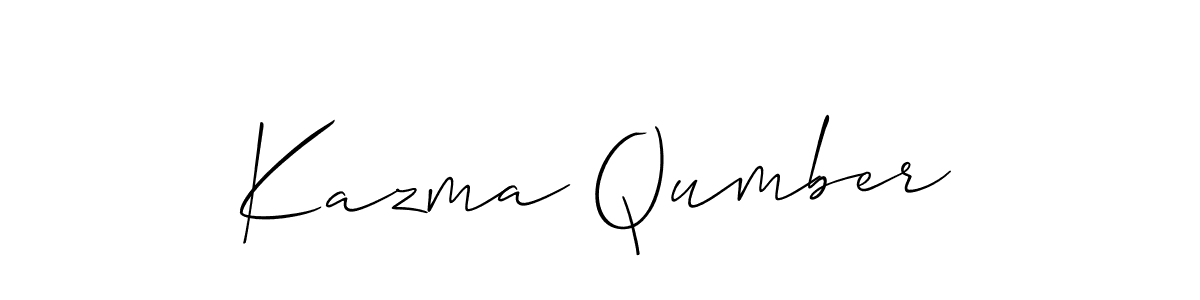 Make a short Kazma Qumber signature style. Manage your documents anywhere anytime using Allison_Script. Create and add eSignatures, submit forms, share and send files easily. Kazma Qumber signature style 2 images and pictures png