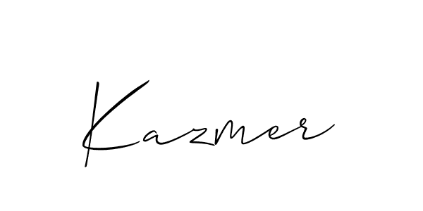 Use a signature maker to create a handwritten signature online. With this signature software, you can design (Allison_Script) your own signature for name Kazmer. Kazmer signature style 2 images and pictures png