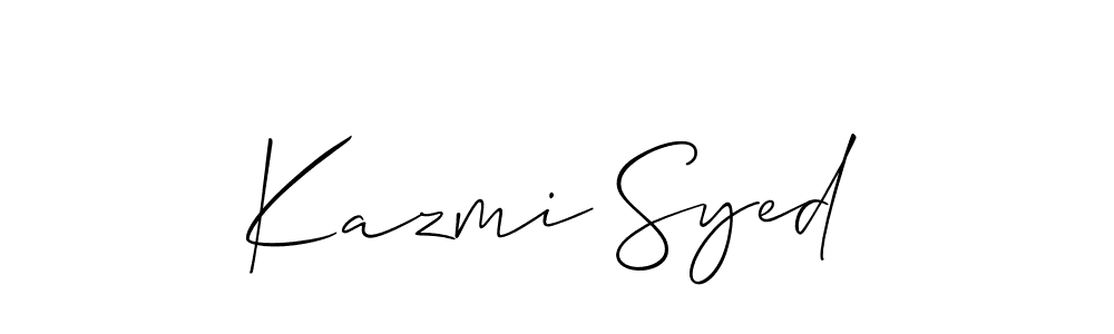 Design your own signature with our free online signature maker. With this signature software, you can create a handwritten (Allison_Script) signature for name Kazmi Syed. Kazmi Syed signature style 2 images and pictures png