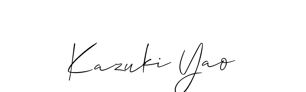 How to make Kazuki Yao name signature. Use Allison_Script style for creating short signs online. This is the latest handwritten sign. Kazuki Yao signature style 2 images and pictures png