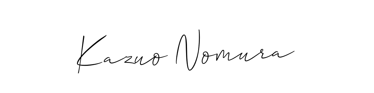 It looks lik you need a new signature style for name Kazuo Nomura. Design unique handwritten (Allison_Script) signature with our free signature maker in just a few clicks. Kazuo Nomura signature style 2 images and pictures png