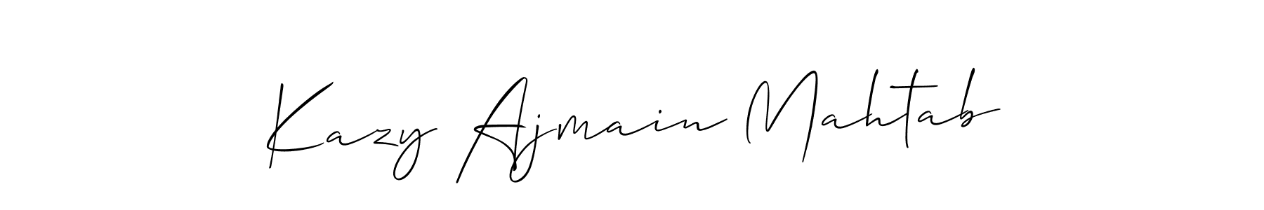 It looks lik you need a new signature style for name Kazy Ajmain Mahtab. Design unique handwritten (Allison_Script) signature with our free signature maker in just a few clicks. Kazy Ajmain Mahtab signature style 2 images and pictures png