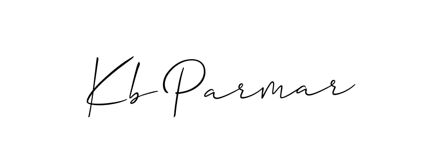 Use a signature maker to create a handwritten signature online. With this signature software, you can design (Allison_Script) your own signature for name Kb Parmar. Kb Parmar signature style 2 images and pictures png