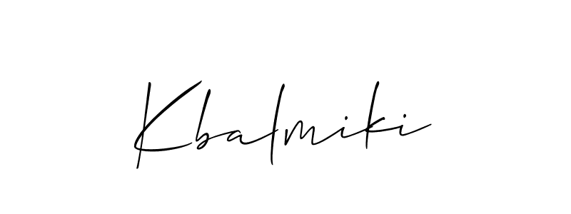 It looks lik you need a new signature style for name Kbalmiki. Design unique handwritten (Allison_Script) signature with our free signature maker in just a few clicks. Kbalmiki signature style 2 images and pictures png
