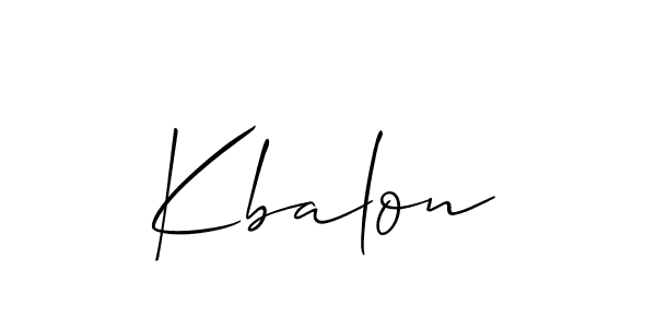 Use a signature maker to create a handwritten signature online. With this signature software, you can design (Allison_Script) your own signature for name Kbalon. Kbalon signature style 2 images and pictures png