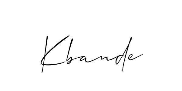 Create a beautiful signature design for name Kbande. With this signature (Allison_Script) fonts, you can make a handwritten signature for free. Kbande signature style 2 images and pictures png