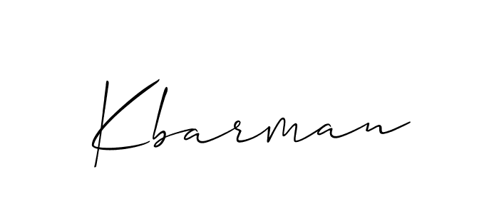 The best way (Allison_Script) to make a short signature is to pick only two or three words in your name. The name Kbarman include a total of six letters. For converting this name. Kbarman signature style 2 images and pictures png