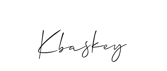 Design your own signature with our free online signature maker. With this signature software, you can create a handwritten (Allison_Script) signature for name Kbaskey. Kbaskey signature style 2 images and pictures png