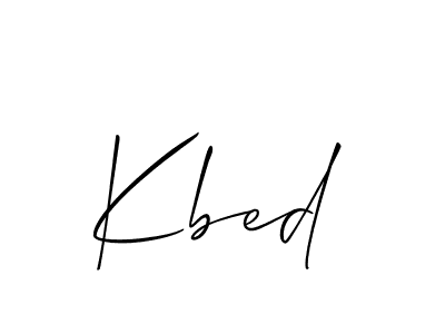 How to make Kbed signature? Allison_Script is a professional autograph style. Create handwritten signature for Kbed name. Kbed signature style 2 images and pictures png