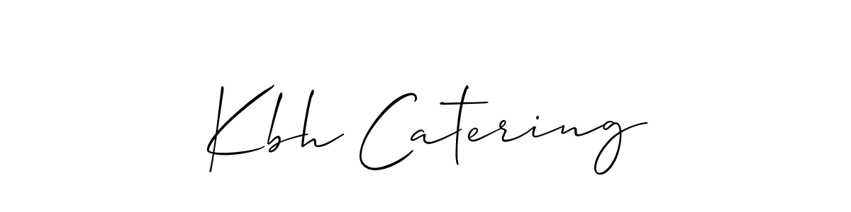 Make a beautiful signature design for name Kbh Catering. With this signature (Allison_Script) style, you can create a handwritten signature for free. Kbh Catering signature style 2 images and pictures png