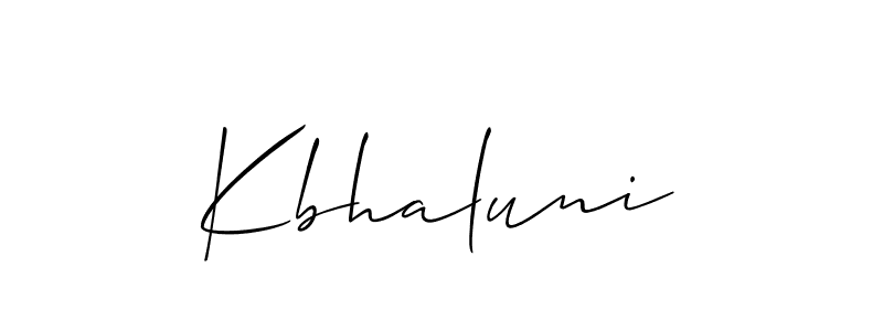 The best way (Allison_Script) to make a short signature is to pick only two or three words in your name. The name Kbhaluni include a total of six letters. For converting this name. Kbhaluni signature style 2 images and pictures png