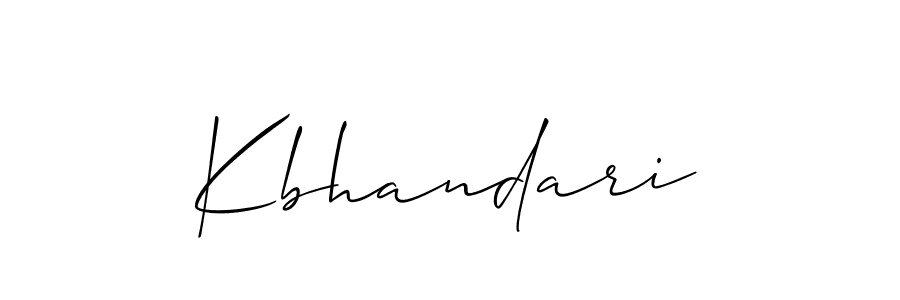 The best way (Allison_Script) to make a short signature is to pick only two or three words in your name. The name Kbhandari include a total of six letters. For converting this name. Kbhandari signature style 2 images and pictures png