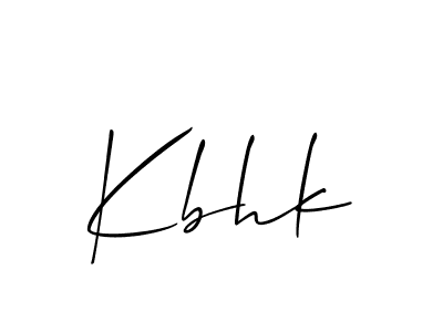 Design your own signature with our free online signature maker. With this signature software, you can create a handwritten (Allison_Script) signature for name Kbhk. Kbhk signature style 2 images and pictures png