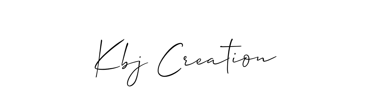 Use a signature maker to create a handwritten signature online. With this signature software, you can design (Allison_Script) your own signature for name Kbj Creation. Kbj Creation signature style 2 images and pictures png