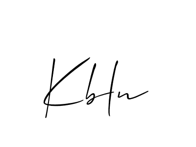 Make a beautiful signature design for name Kbln. With this signature (Allison_Script) style, you can create a handwritten signature for free. Kbln signature style 2 images and pictures png