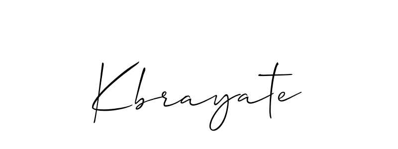 Make a beautiful signature design for name Kbrayate. With this signature (Allison_Script) style, you can create a handwritten signature for free. Kbrayate signature style 2 images and pictures png