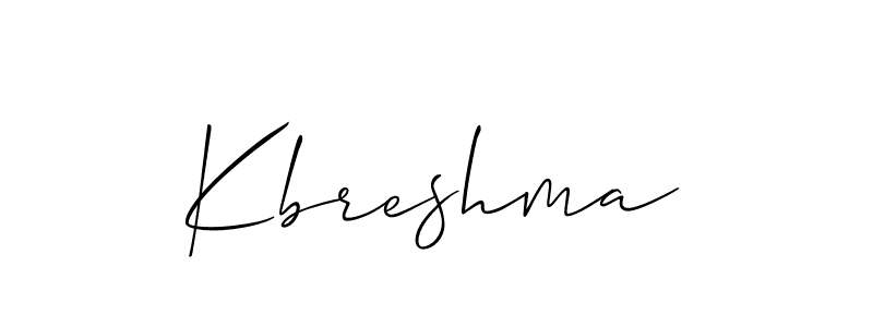 How to make Kbreshma signature? Allison_Script is a professional autograph style. Create handwritten signature for Kbreshma name. Kbreshma signature style 2 images and pictures png