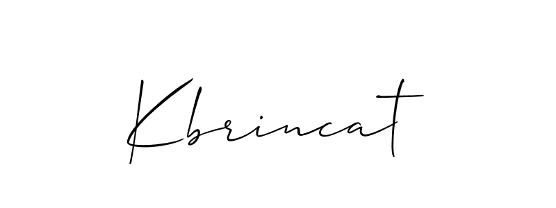 Make a beautiful signature design for name Kbrincat. With this signature (Allison_Script) style, you can create a handwritten signature for free. Kbrincat signature style 2 images and pictures png