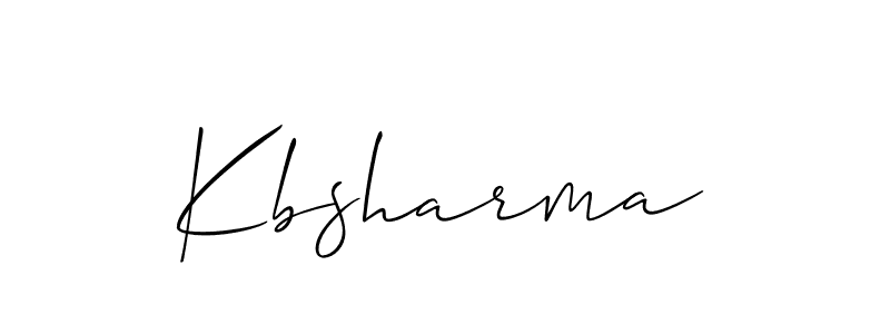 Create a beautiful signature design for name Kbsharma. With this signature (Allison_Script) fonts, you can make a handwritten signature for free. Kbsharma signature style 2 images and pictures png