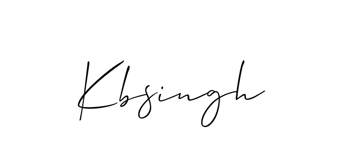 Create a beautiful signature design for name Kbsingh. With this signature (Allison_Script) fonts, you can make a handwritten signature for free. Kbsingh signature style 2 images and pictures png