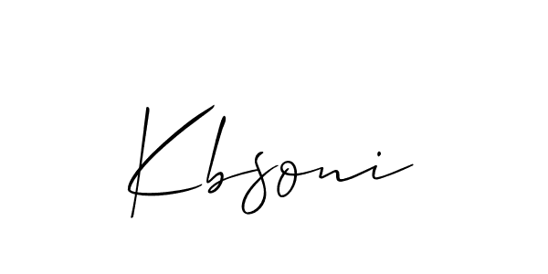 Design your own signature with our free online signature maker. With this signature software, you can create a handwritten (Allison_Script) signature for name Kbsoni. Kbsoni signature style 2 images and pictures png