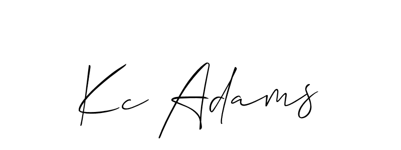 Use a signature maker to create a handwritten signature online. With this signature software, you can design (Allison_Script) your own signature for name Kc Adams. Kc Adams signature style 2 images and pictures png