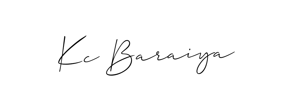 You should practise on your own different ways (Allison_Script) to write your name (Kc Baraiya) in signature. don't let someone else do it for you. Kc Baraiya signature style 2 images and pictures png