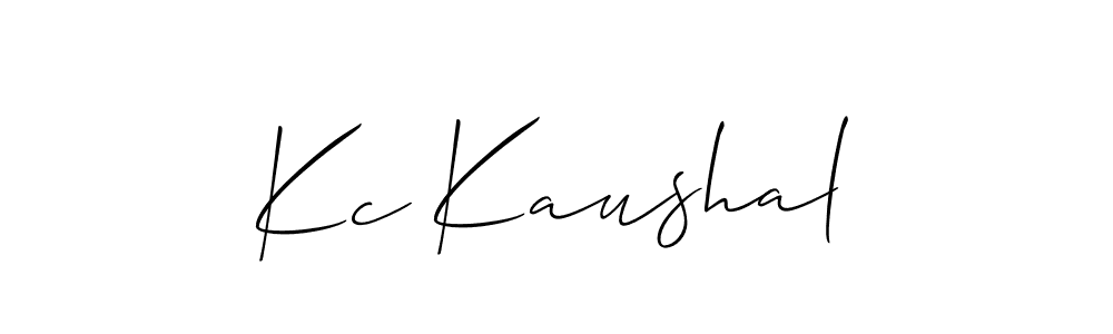 Design your own signature with our free online signature maker. With this signature software, you can create a handwritten (Allison_Script) signature for name Kc Kaushal. Kc Kaushal signature style 2 images and pictures png