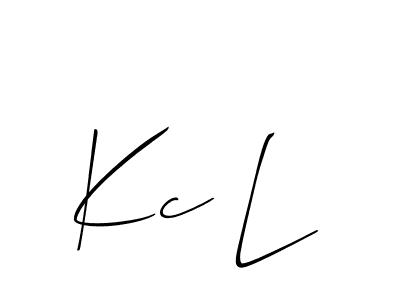 Create a beautiful signature design for name Kc L. With this signature (Allison_Script) fonts, you can make a handwritten signature for free. Kc L signature style 2 images and pictures png