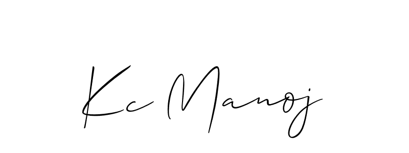 Use a signature maker to create a handwritten signature online. With this signature software, you can design (Allison_Script) your own signature for name Kc Manoj. Kc Manoj signature style 2 images and pictures png