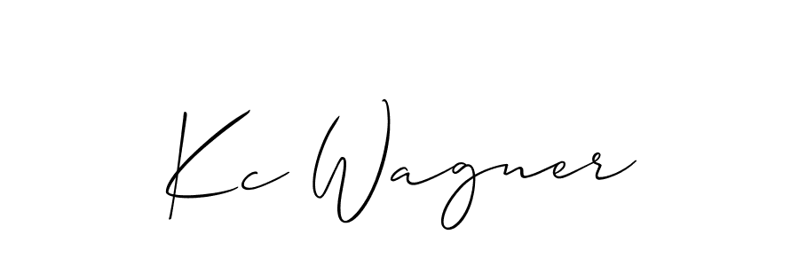 Design your own signature with our free online signature maker. With this signature software, you can create a handwritten (Allison_Script) signature for name Kc Wagner. Kc Wagner signature style 2 images and pictures png