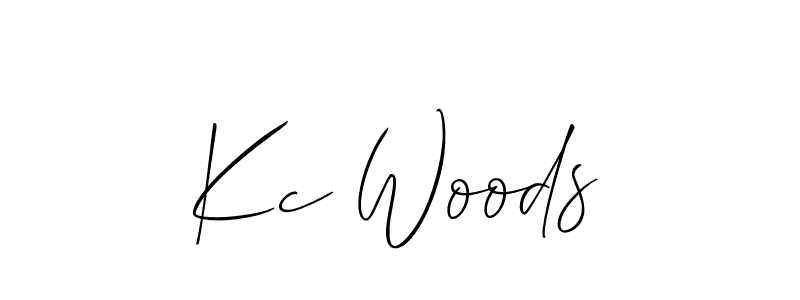 You should practise on your own different ways (Allison_Script) to write your name (Kc Woods) in signature. don't let someone else do it for you. Kc Woods signature style 2 images and pictures png