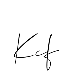 Also we have Kcf name is the best signature style. Create professional handwritten signature collection using Allison_Script autograph style. Kcf signature style 2 images and pictures png