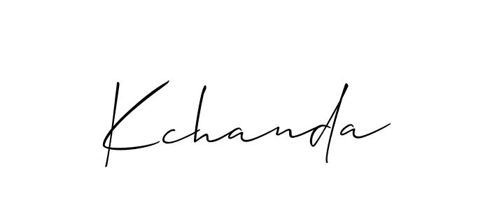 How to make Kchanda name signature. Use Allison_Script style for creating short signs online. This is the latest handwritten sign. Kchanda signature style 2 images and pictures png