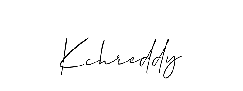 if you are searching for the best signature style for your name Kchreddy. so please give up your signature search. here we have designed multiple signature styles  using Allison_Script. Kchreddy signature style 2 images and pictures png