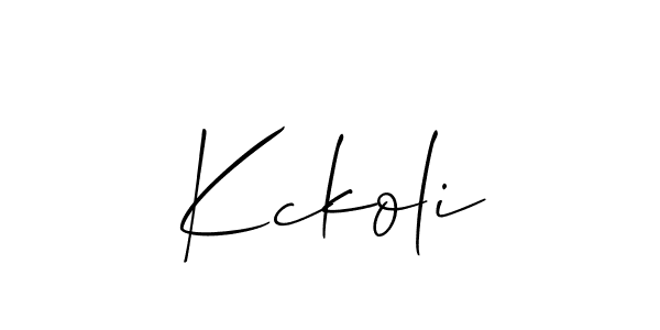 How to make Kckoli name signature. Use Allison_Script style for creating short signs online. This is the latest handwritten sign. Kckoli signature style 2 images and pictures png