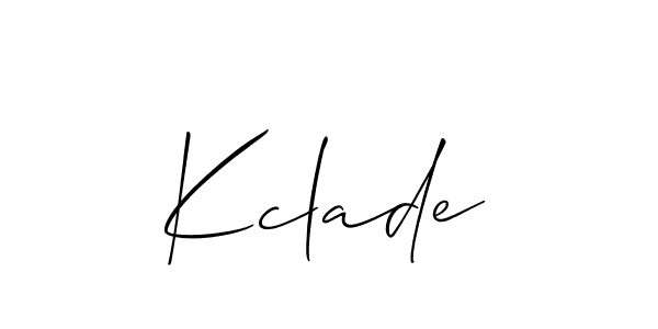 if you are searching for the best signature style for your name Kclade. so please give up your signature search. here we have designed multiple signature styles  using Allison_Script. Kclade signature style 2 images and pictures png