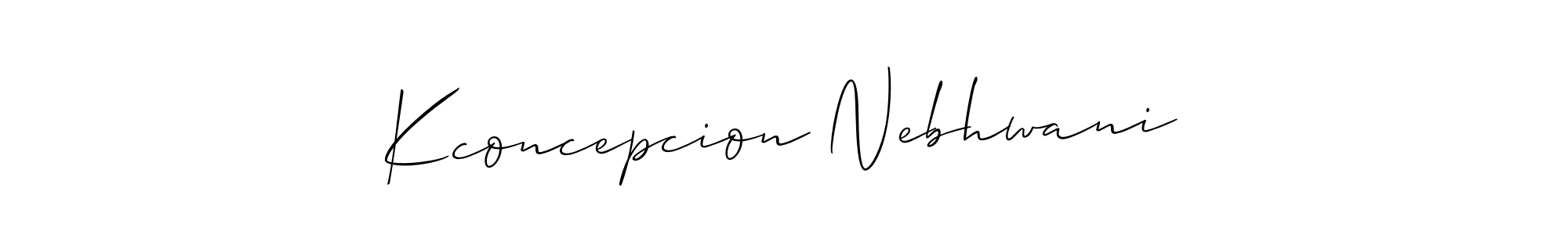 Make a beautiful signature design for name Kconcepcion Nebhwani. With this signature (Allison_Script) style, you can create a handwritten signature for free. Kconcepcion Nebhwani signature style 2 images and pictures png