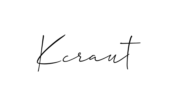 Use a signature maker to create a handwritten signature online. With this signature software, you can design (Allison_Script) your own signature for name Kcraut. Kcraut signature style 2 images and pictures png