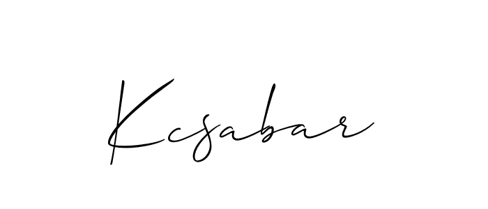 How to make Kcsabar signature? Allison_Script is a professional autograph style. Create handwritten signature for Kcsabar name. Kcsabar signature style 2 images and pictures png