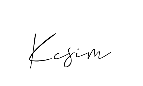 It looks lik you need a new signature style for name Kcsim. Design unique handwritten (Allison_Script) signature with our free signature maker in just a few clicks. Kcsim signature style 2 images and pictures png