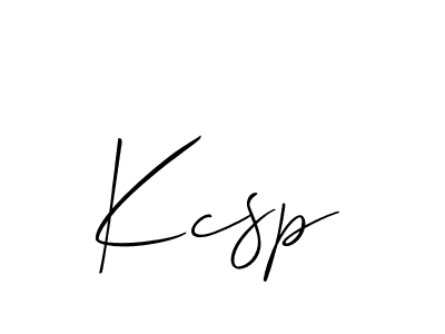 Allison_Script is a professional signature style that is perfect for those who want to add a touch of class to their signature. It is also a great choice for those who want to make their signature more unique. Get Kcsp name to fancy signature for free. Kcsp signature style 2 images and pictures png