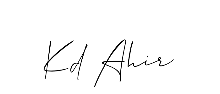 Make a beautiful signature design for name Kd Ahir. With this signature (Allison_Script) style, you can create a handwritten signature for free. Kd Ahir signature style 2 images and pictures png