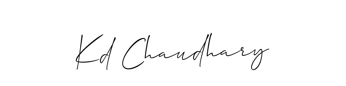 How to make Kd Chaudhary signature? Allison_Script is a professional autograph style. Create handwritten signature for Kd Chaudhary name. Kd Chaudhary signature style 2 images and pictures png