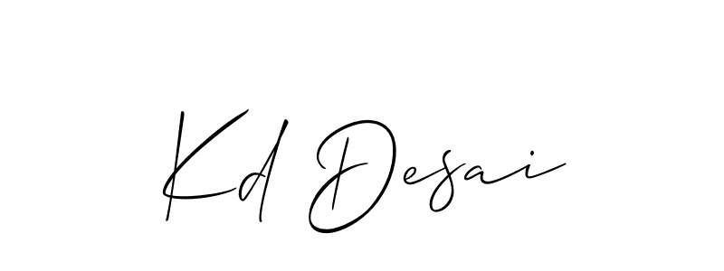 How to make Kd Desai signature? Allison_Script is a professional autograph style. Create handwritten signature for Kd Desai name. Kd Desai signature style 2 images and pictures png