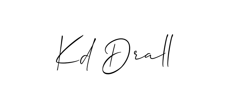 How to make Kd Drall name signature. Use Allison_Script style for creating short signs online. This is the latest handwritten sign. Kd Drall signature style 2 images and pictures png